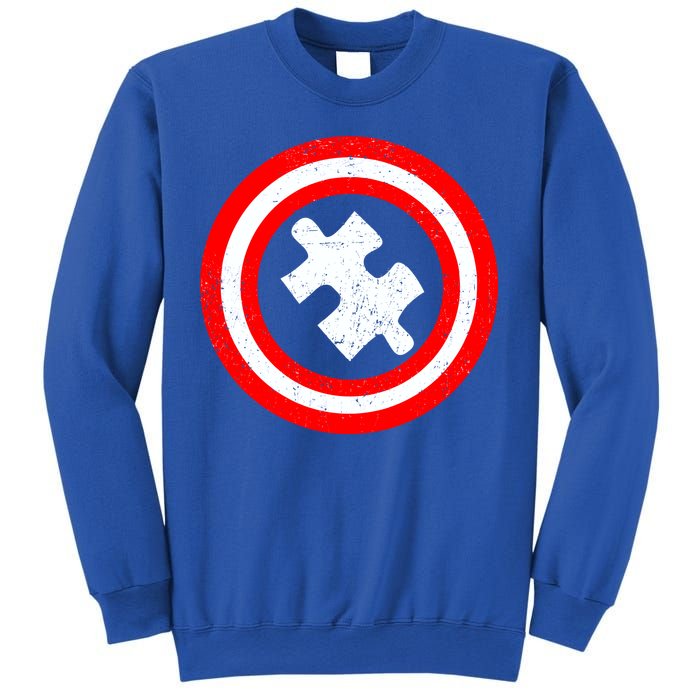 Captain Autism Distressed Shield Sweatshirt