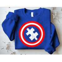 Captain Autism Distressed Shield Sweatshirt