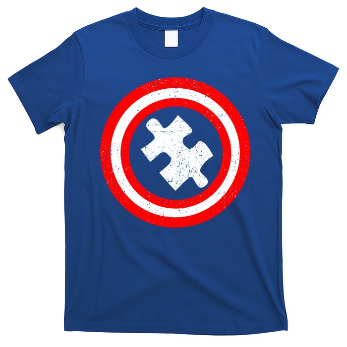 Captain Autism Distressed Shield T-Shirt
