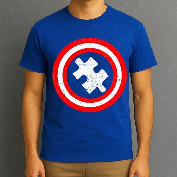 Captain Autism Distressed Shield T-Shirt