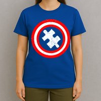 Captain Autism Distressed Shield T-Shirt