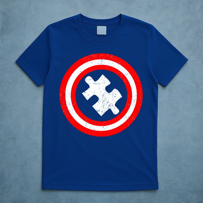 Captain Autism Distressed Shield T-Shirt