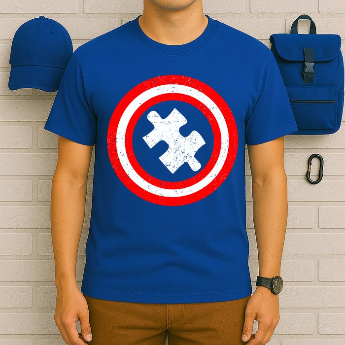 Captain Autism Distressed Shield T-Shirt