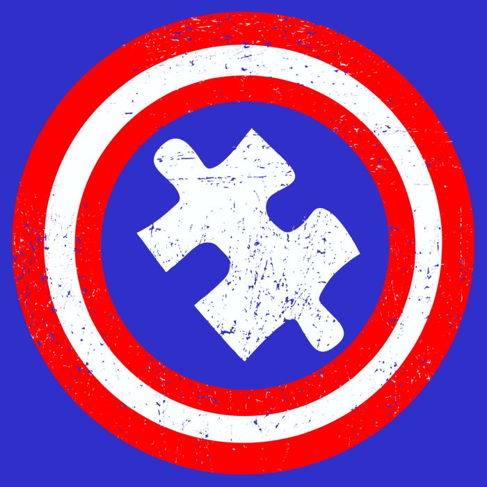 Captain Autism Distressed Shield T-Shirt