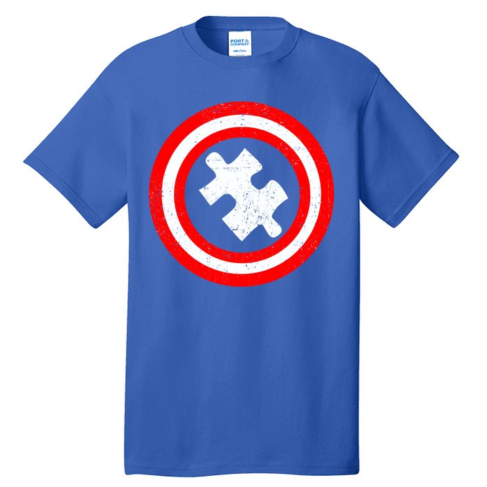 Captain Autism Distressed Shield Tall T-Shirt