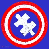 Captain Autism Distressed Shield Button