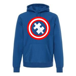 Captain Autism Distressed Shield Premium Hoodie