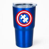 Captain Autism Distressed Shield Tumbler