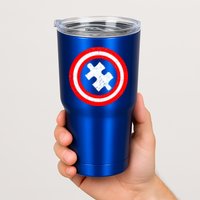 Captain Autism Distressed Shield Tumbler