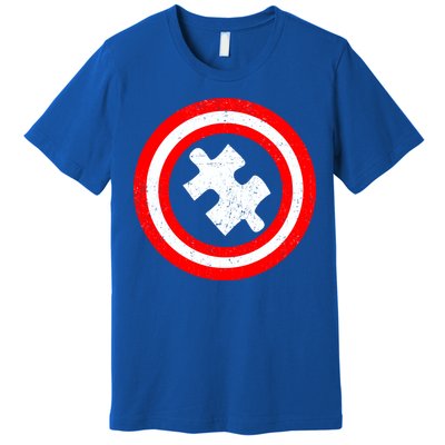 Captain Autism Distressed Shield Premium T-Shirt