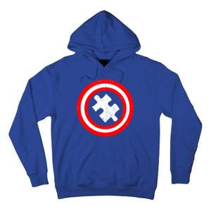 Captain Autism Distressed Shield Tall Hoodie