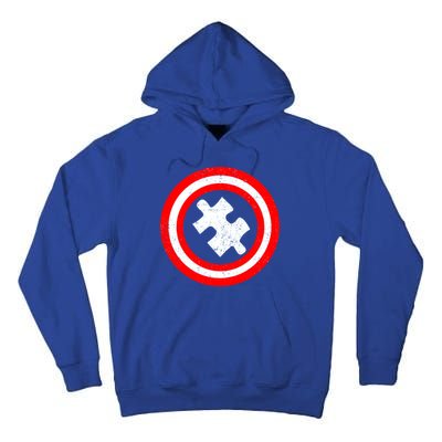 Captain Autism Distressed Shield Tall Hoodie