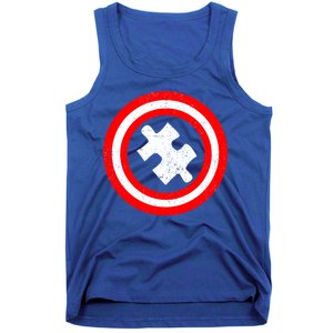 Captain Autism Distressed Shield Tank Top