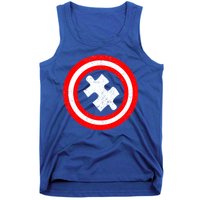 Captain Autism Distressed Shield Tank Top