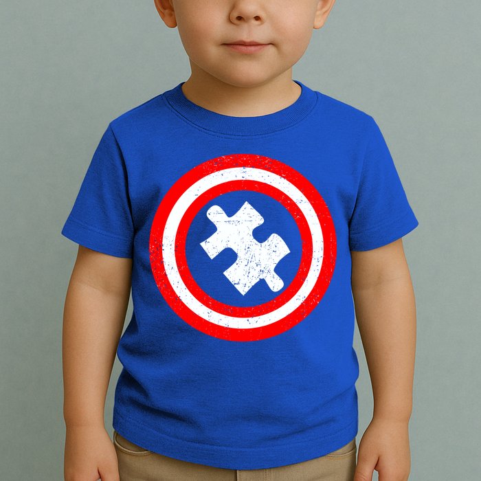 Captain Autism Distressed Shield Toddler T-Shirt