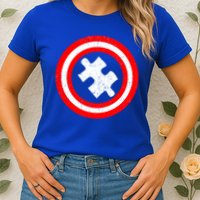 Captain Autism Distressed Shield Womens T-Shirt