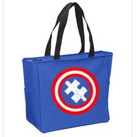 Captain Autism Distressed Shield Zip Tote Bag