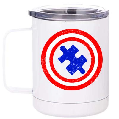 Captain Autism Distressed Shield 12 oz Stainless Steel Tumbler Cup