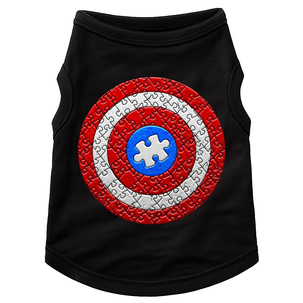 Captain Autism Puzzle Shield Doggie Tank