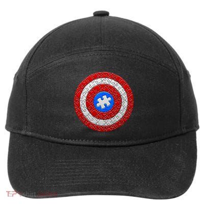 Captain Autism Puzzle Shield 7-Panel Snapback Hat