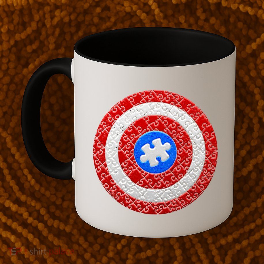 Captain Autism Puzzle Shield Mug