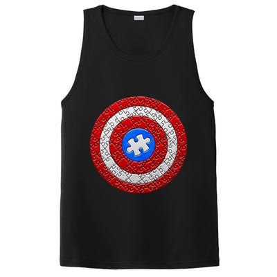 Captain Autism Puzzle Shield PosiCharge Competitor Tank