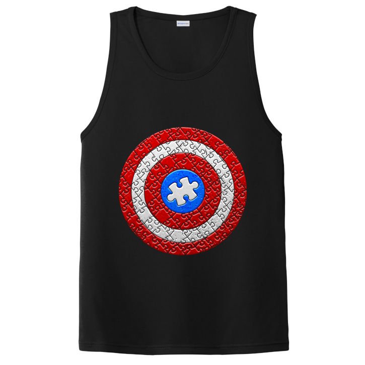 Captain Autism Puzzle Shield PosiCharge Competitor Tank