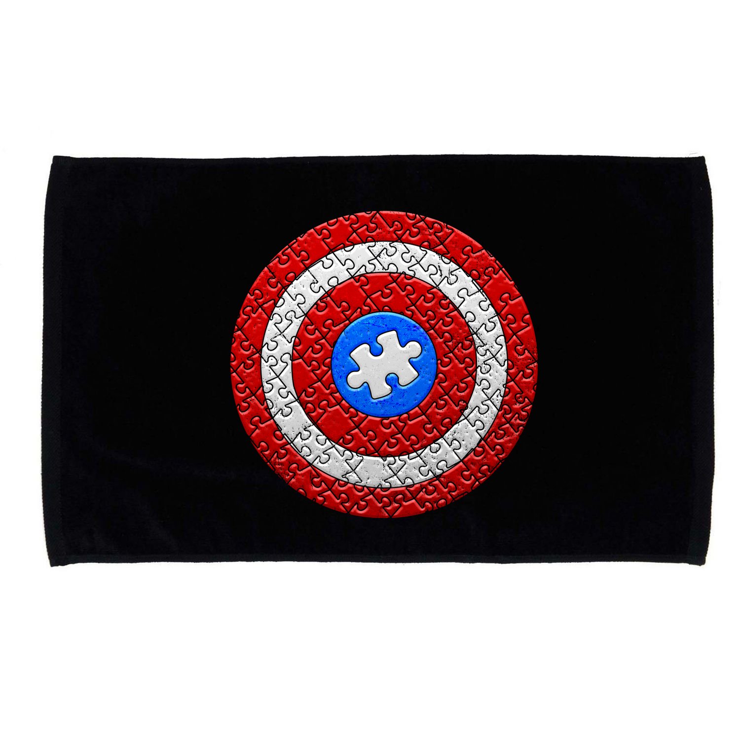 Captain Autism Puzzle Shield Microfiber Hand Towel