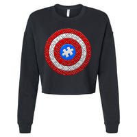 Captain Autism Puzzle Shield Cropped Pullover Crew