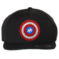 Captain Autism Puzzle Shield Wool Snapback Cap