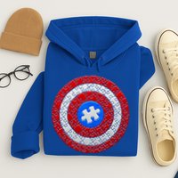 Captain Autism Puzzle Shield Hoodie
