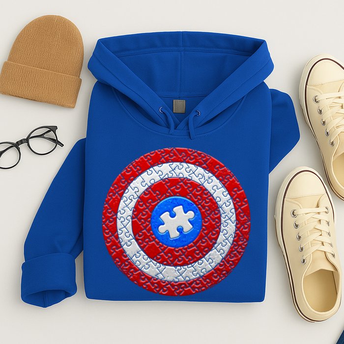 Captain Autism Puzzle Shield Hoodie