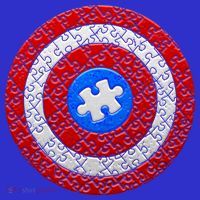 Captain Autism Puzzle Shield T-Shirt