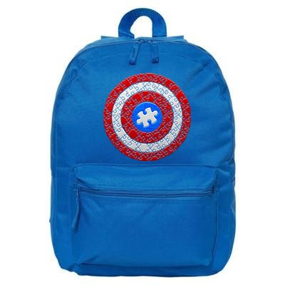 Captain Autism Puzzle Shield 16 in Basic Backpack