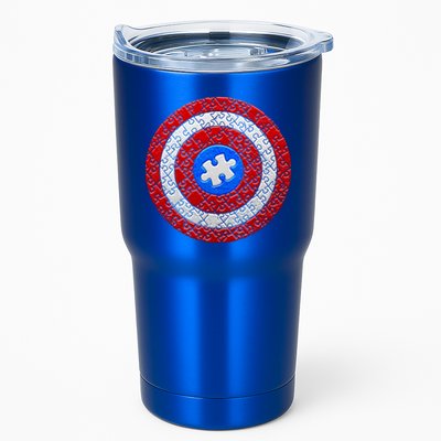 Captain Autism Puzzle Shield Tumbler