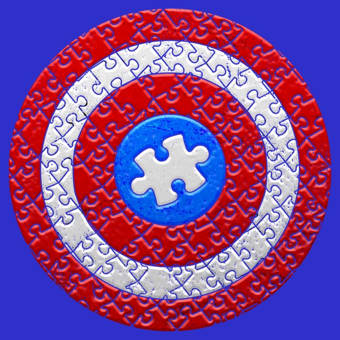 Captain Autism Puzzle Shield Magnet