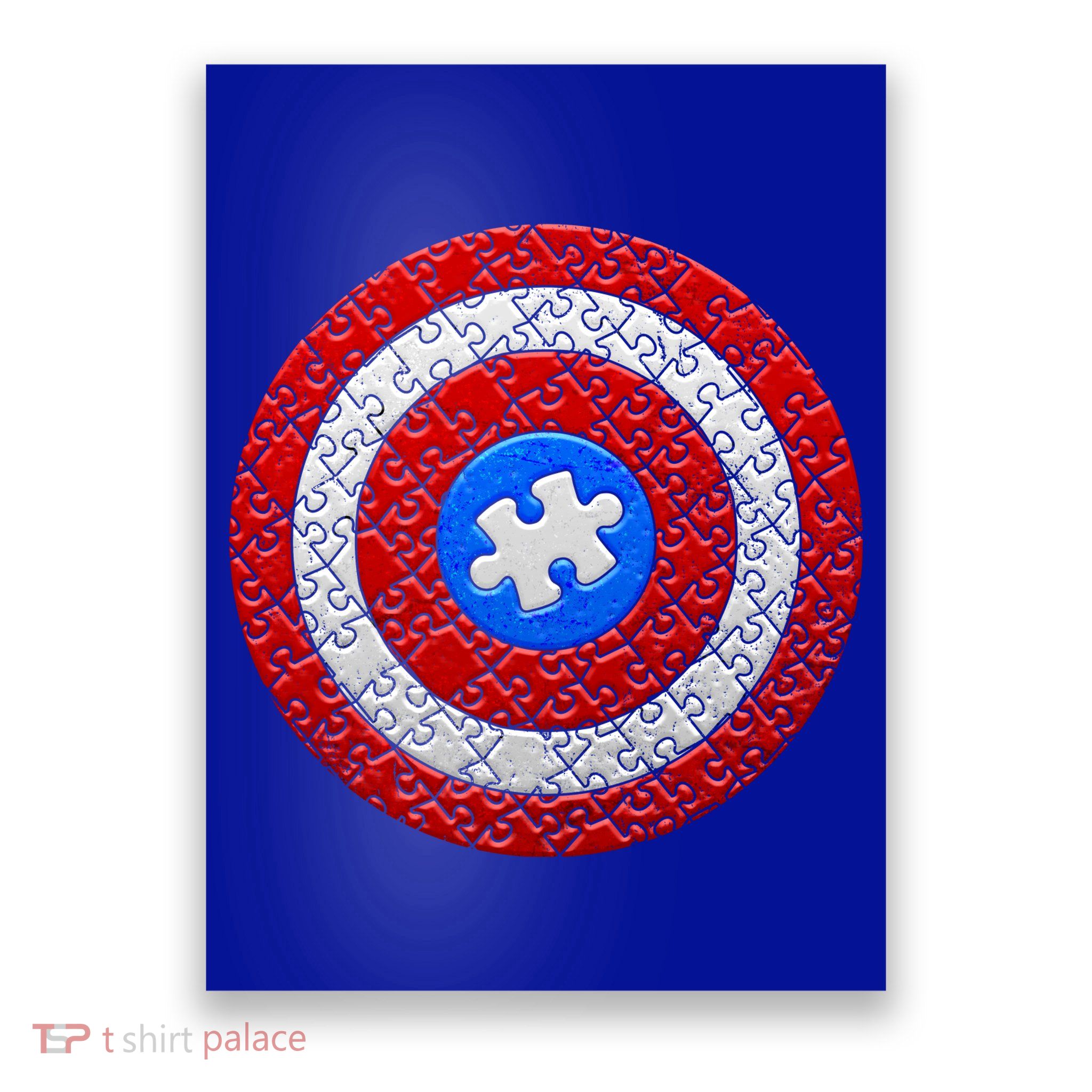 Captain Autism Puzzle Shield Poster