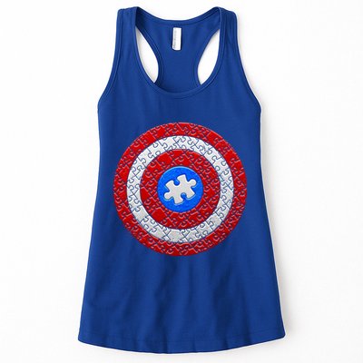 Captain Autism Puzzle Shield Womens Tank Top