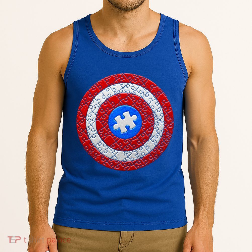 Captain Autism Puzzle Shield Tank Top