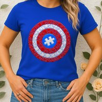 Captain Autism Puzzle Shield Womens T-Shirt