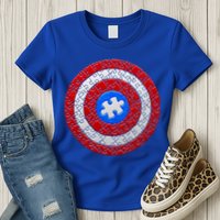 Captain Autism Puzzle Shield Womens T-Shirt