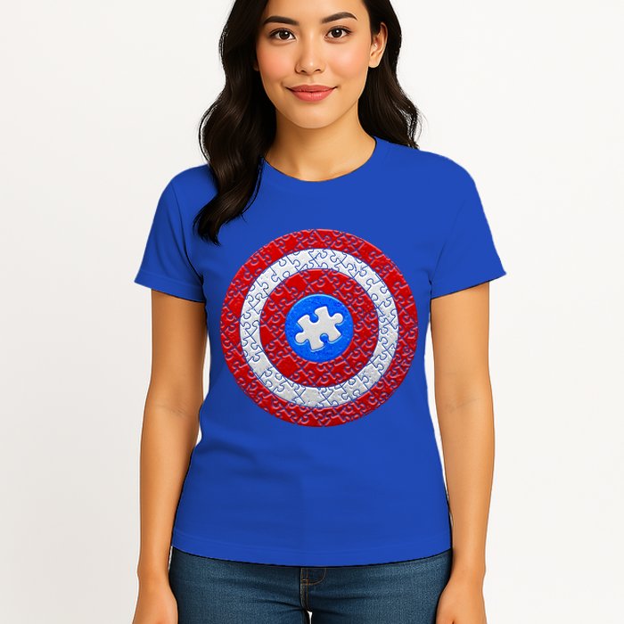 Captain Autism Puzzle Shield Womens T-Shirt