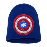 Captain Autism Puzzle Shield Short Acrylic Beanie
