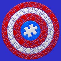 Captain Autism Puzzle Shield Short Acrylic Beanie