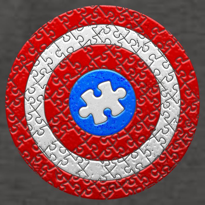 Captain Autism Puzzle Shield Vector Backpack
