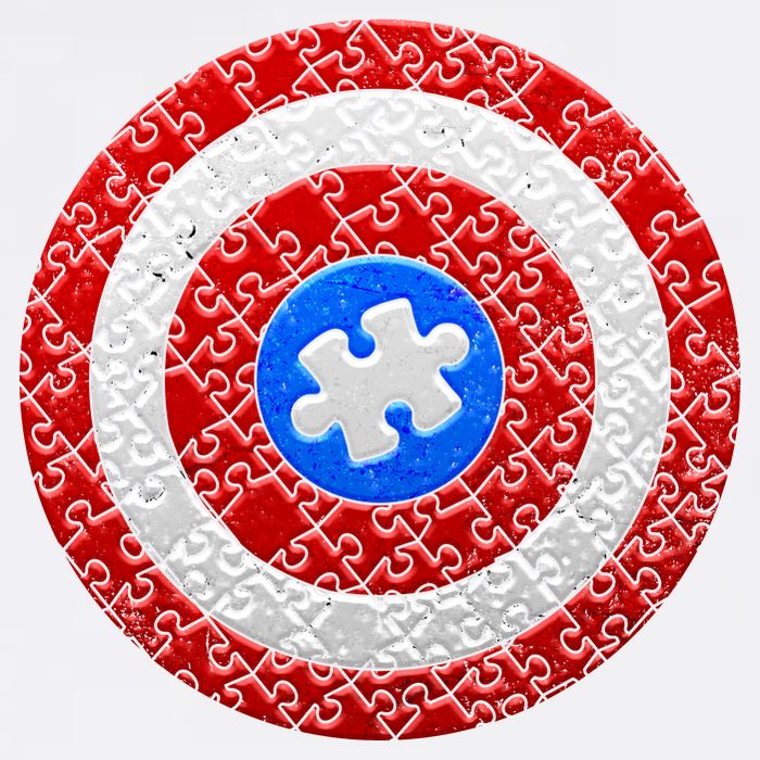 Captain Autism Puzzle Shield Garment-Dyed Sweatshirt