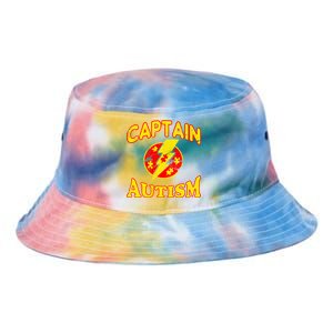 Captain Autism Superhero Logo Tie Dye Newport Bucket Hat