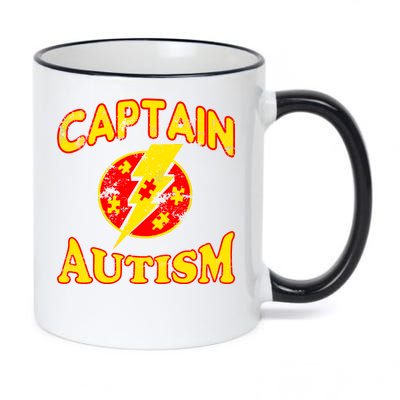 Captain Autism Superhero Logo 11oz Black Color Changing Mug