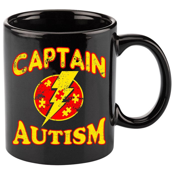 Captain Autism Superhero Logo 11oz C Handle Ceramic Mug
