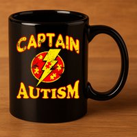 Captain Autism Superhero Logo 11oz C Handle Ceramic Mug